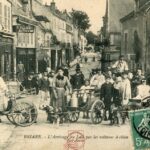 Briare - L'arrivage du lait par les voitures à chiens
