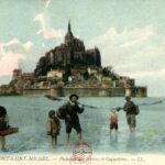Mont St Michel - Pêcheurs de grèves et coquetières (couleur)