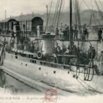 Boulogne sur Mer - Torpilleur au port, 1909