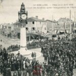 Tassin la Demi-Lune - Fete du 5 avril 1908- Départ des autorités - Inauguration de l'Horloge