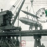 Chalon sur Saône - Chantier Schneider et Cie, mise à l'eau de la Torpille