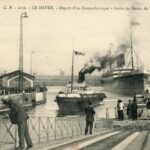 Le Havre- Départ du Transatlantique- Sortie du Bassin de l 'Eure